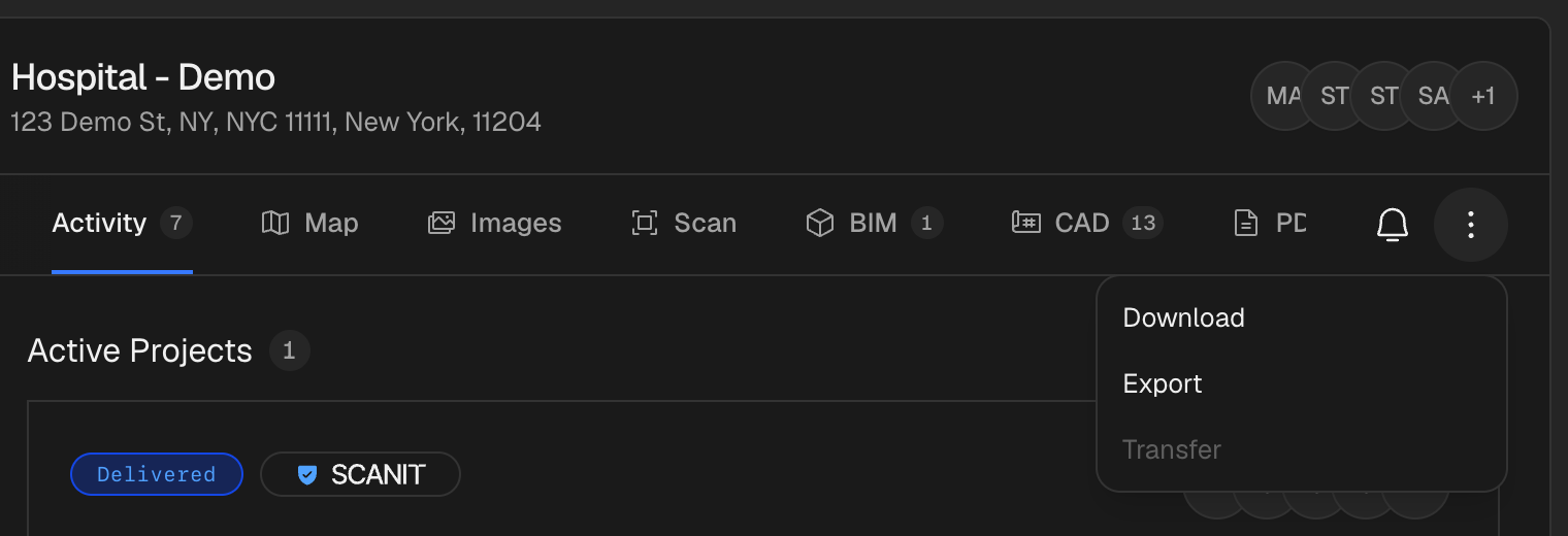 Open the actions menu and choose Download