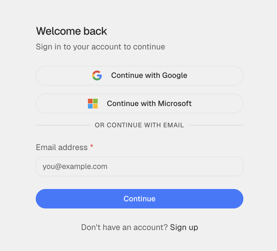 Choose your sign-in method