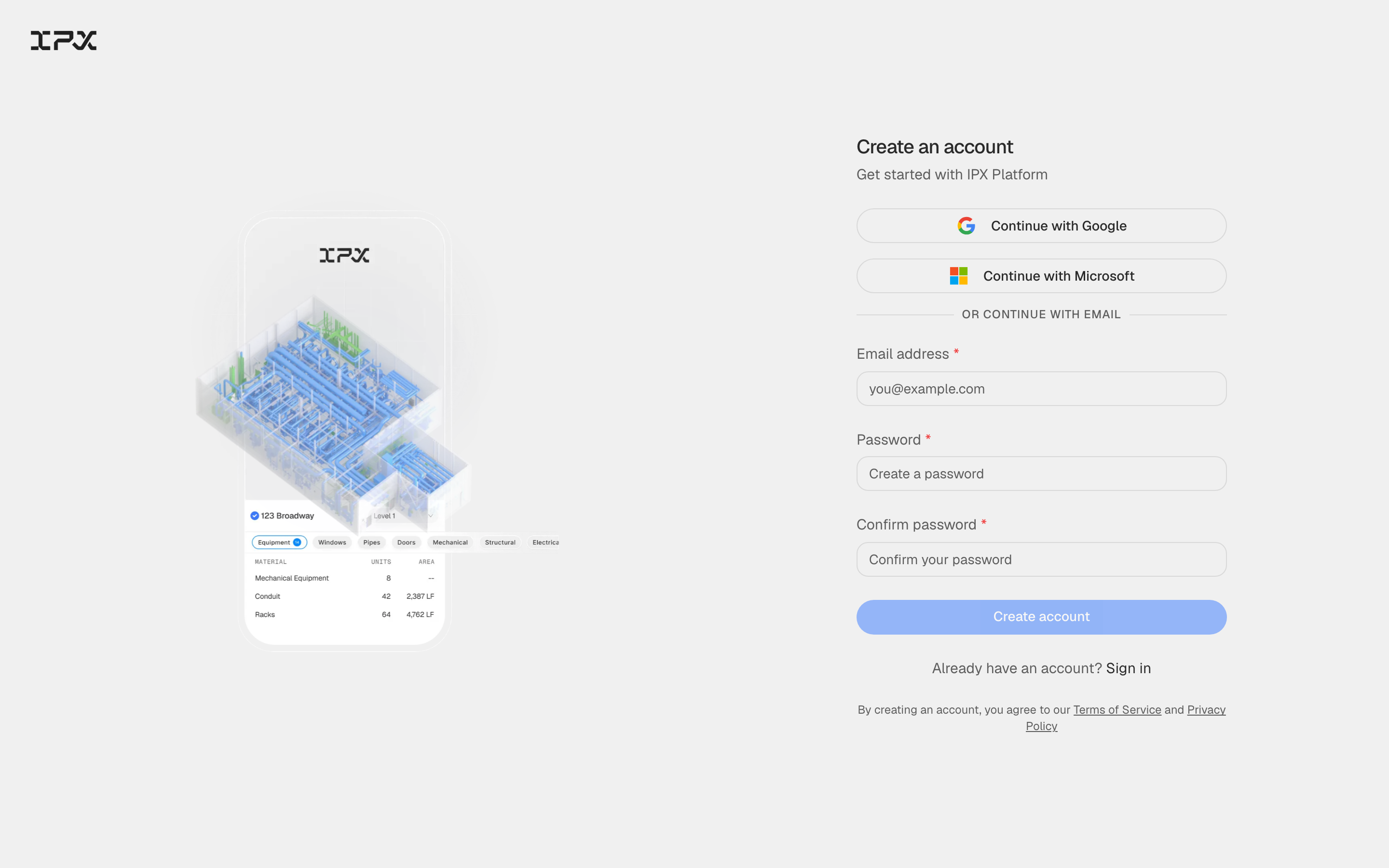 Open the sign-up page