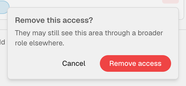 Remove this access confirm dialog